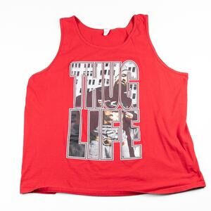 Vintage Tupac “Thug Life” Red Tank Top Men’s 3XL – 90s Rap Graphic Shirt